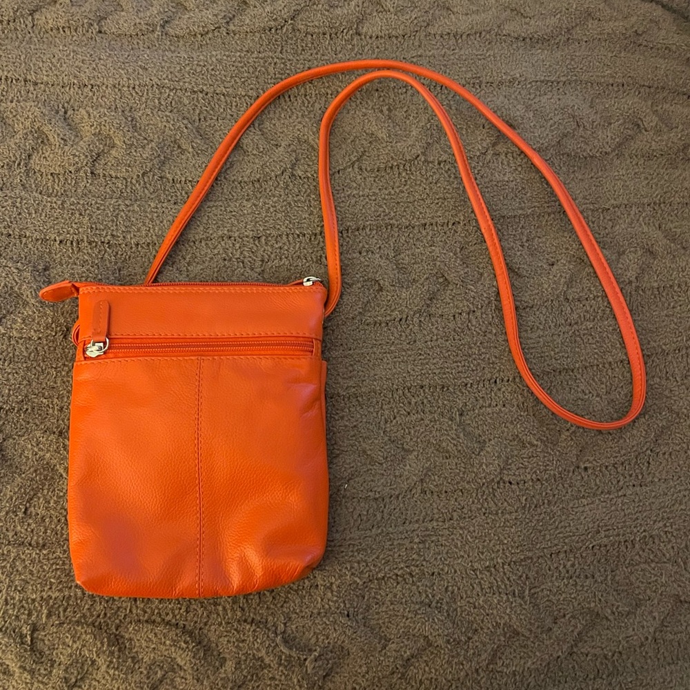 NEW NY Orange leather purse